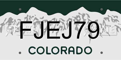 FJEJ79 Colorado License Plate