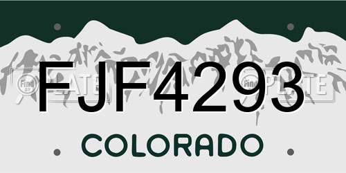 FJF4293 Colorado License Plate