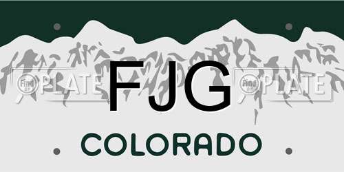 FJG Colorado License Plate