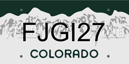 FJGI27 Colorado License Plate