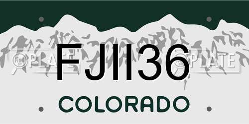FJII36 Colorado License Plate