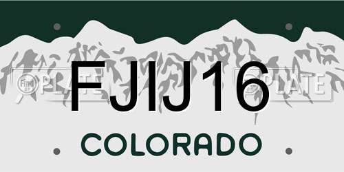 FJIJ16 Colorado License Plate