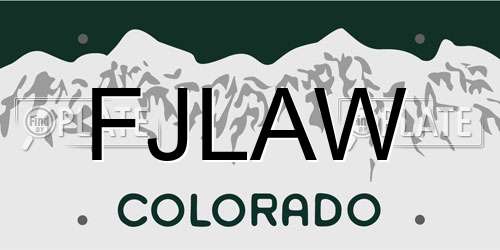 FJLAW Colorado License Plate