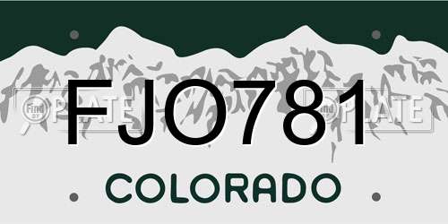 FJO781 Colorado License Plate
