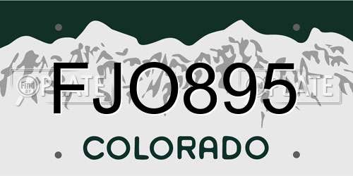 FJO895 Colorado License Plate