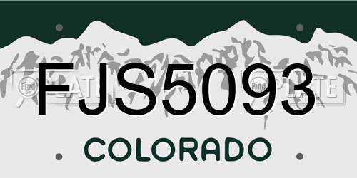 FJS5093 Colorado License Plate