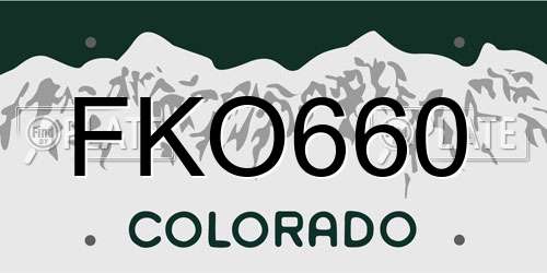 FKO660 Colorado License Plate