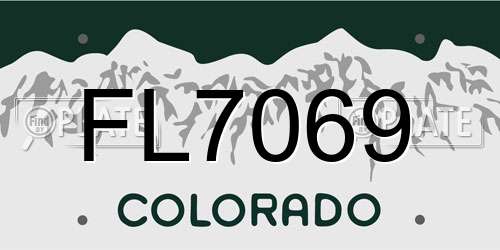 FL7069 Colorado License Plate