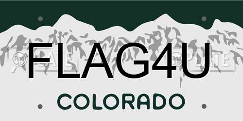 FLAG4U Colorado License Plate