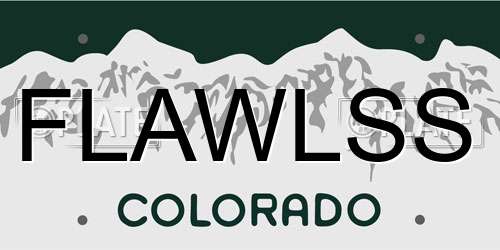 FLAWLSS Colorado License Plate