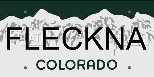 FLECKNA Colorado License Plate