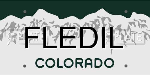 FLEDIL Colorado License Plate