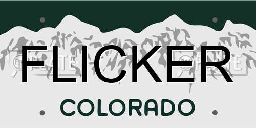 FLICKER Colorado License Plate