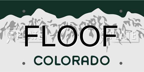 FLOOF Colorado License Plate