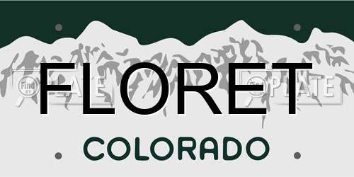 FLORET Colorado License Plate