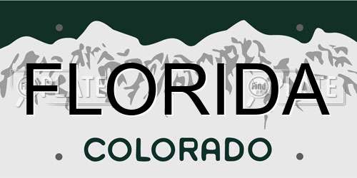 FLORIDA Colorado License Plate