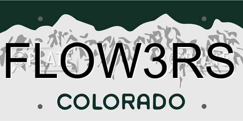 FLOW3RS Colorado License Plate
