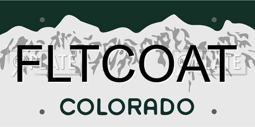 FLTCOAT Colorado License Plate