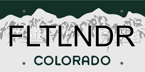 FLTLNDR Colorado License Plate