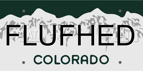 FLUFHED Colorado License Plate
