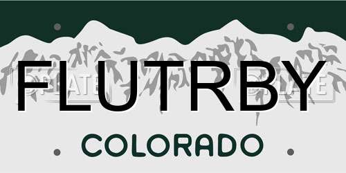 FLUTRBY Colorado License Plate