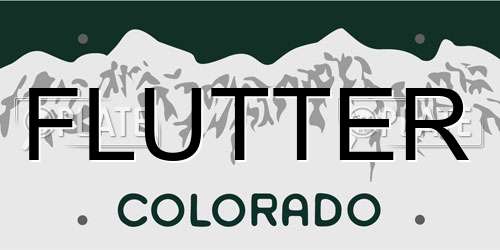 FLUTTER Colorado License Plate