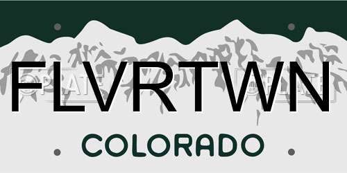 FLVRTWN Colorado License Plate