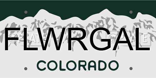 FLWRGAL Colorado License Plate
