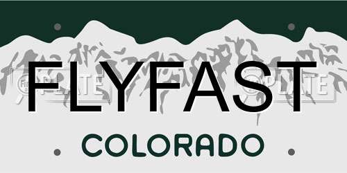 FLYFAST Colorado License Plate