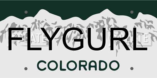 FLYGURL Colorado License Plate
