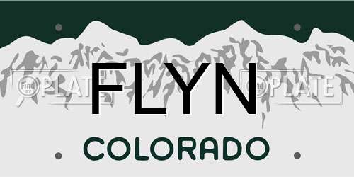 FLYN Colorado License Plate