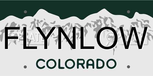 FLYNLOW Colorado License Plate