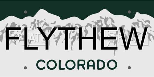 FLYTHEW Colorado License Plate