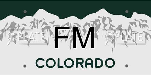 FM Colorado License Plate