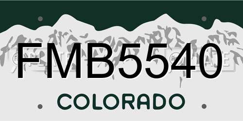 FMB5540 Colorado License Plate