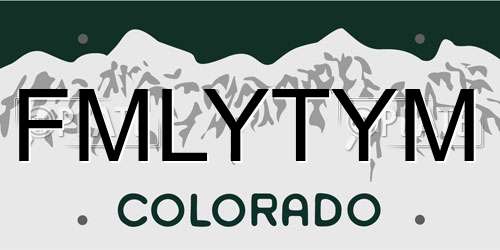 FMLYTYM Colorado License Plate