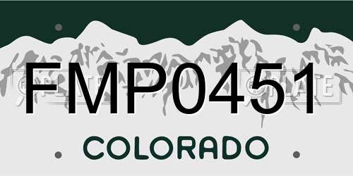 FMP0451 Colorado License Plate