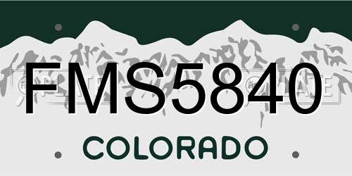 FMS5840 Colorado License Plate