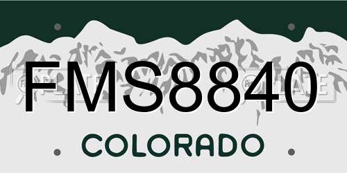 FMS8840 Colorado License Plate
