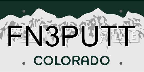 FN3PUTT Colorado License Plate