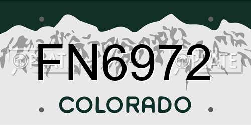 FN6972 Colorado License Plate