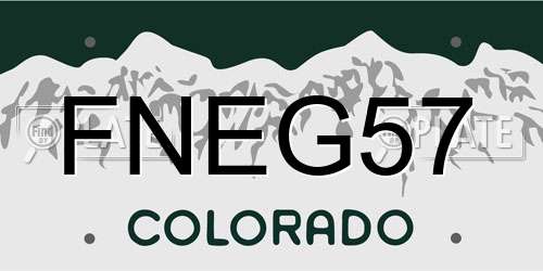 FNEG57 Colorado License Plate