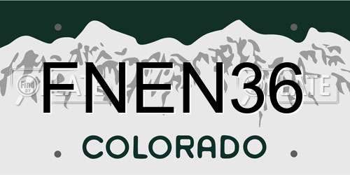 FNEN36 Colorado License Plate