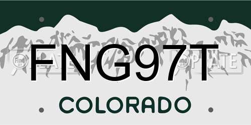 FNG97T Colorado License Plate