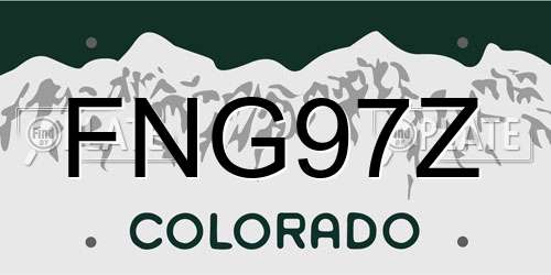 FNG97Z Colorado License Plate