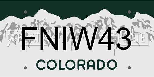 FNIW43 Colorado License Plate