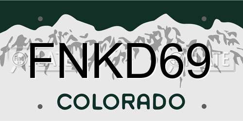 FNKD69 Colorado License Plate