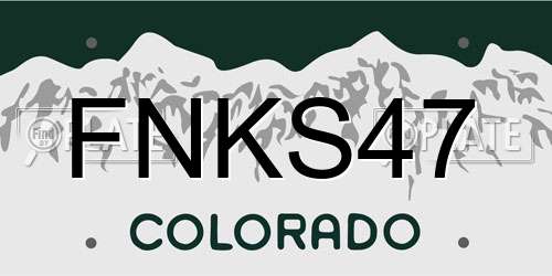 FNKS47 Colorado License Plate