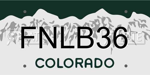 FNLB36 Colorado License Plate