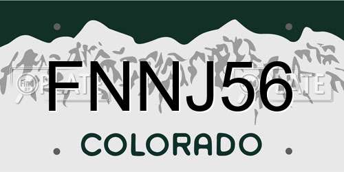 FNNJ56 Colorado License Plate